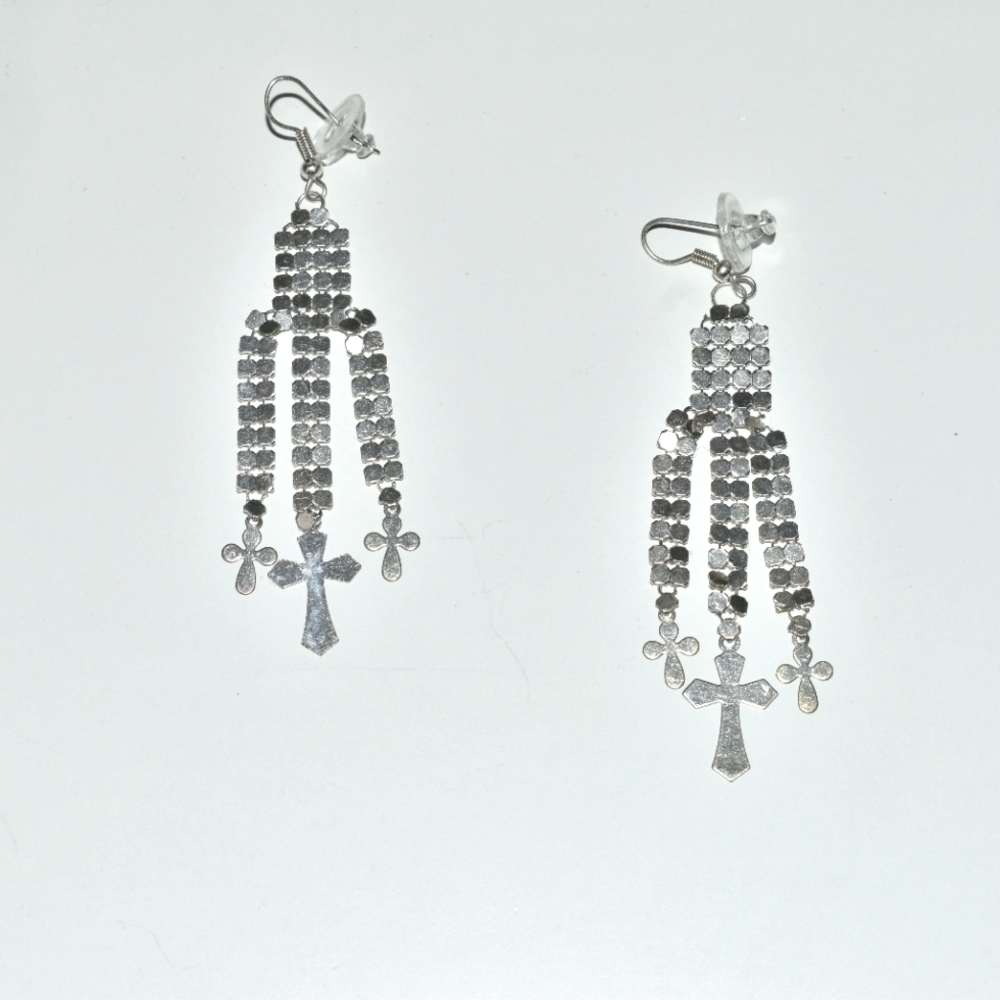 Blessed Sterling Silver Dangling Earrings